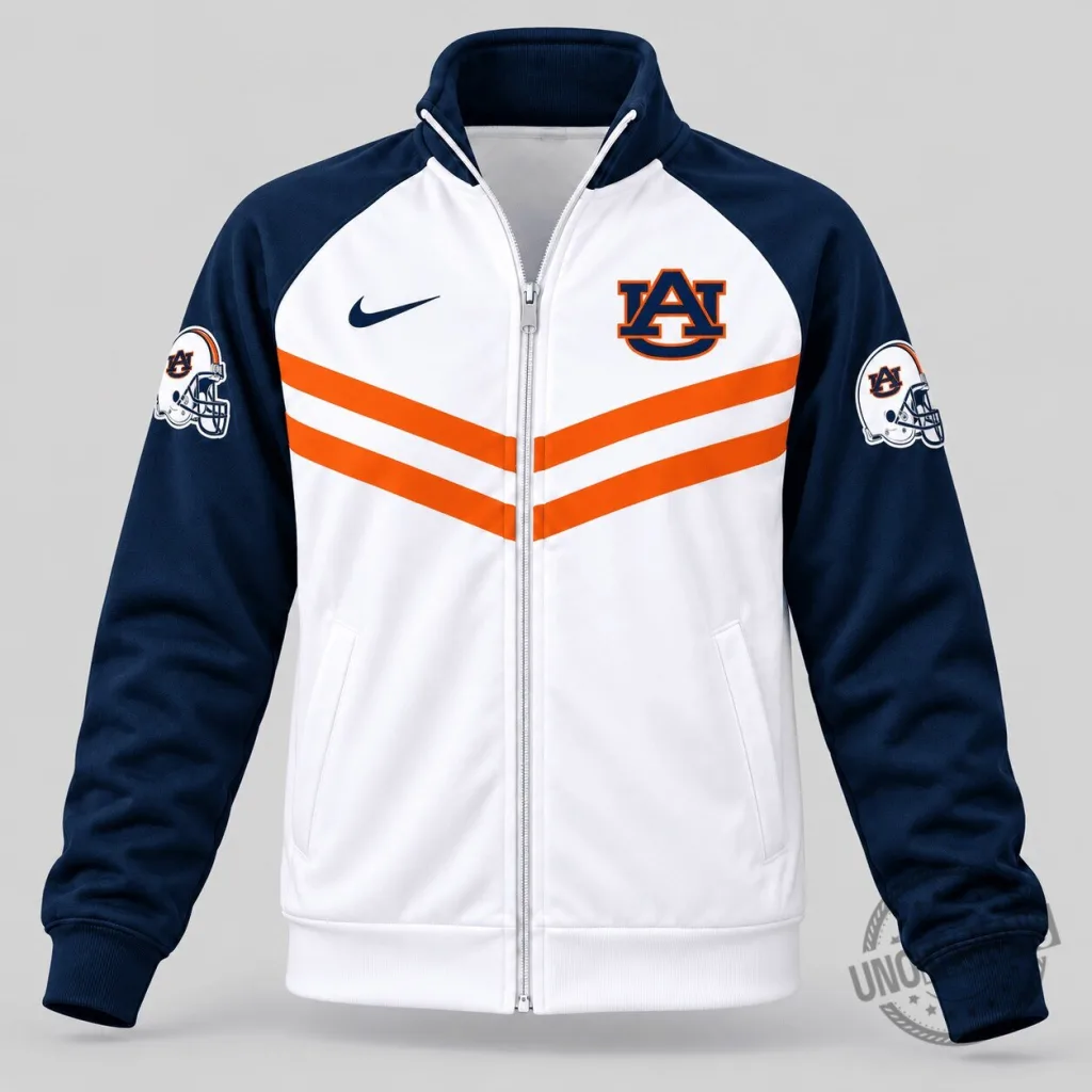 Auburn Tigers NCAA Chevron Stripe Full-Zip Track Jacket Auburn Tigers NCAA Chevron Stripe Full-Zip Track Jacket