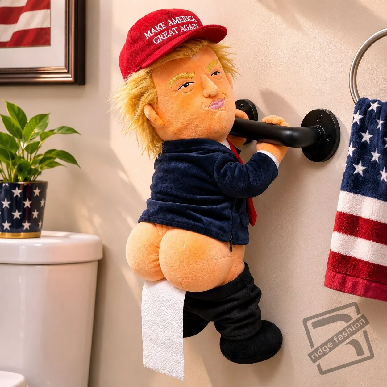 Donald Trump Toilet Paper Holder Plush 4 Donald Trump Toilet Paper Holder Plush product view