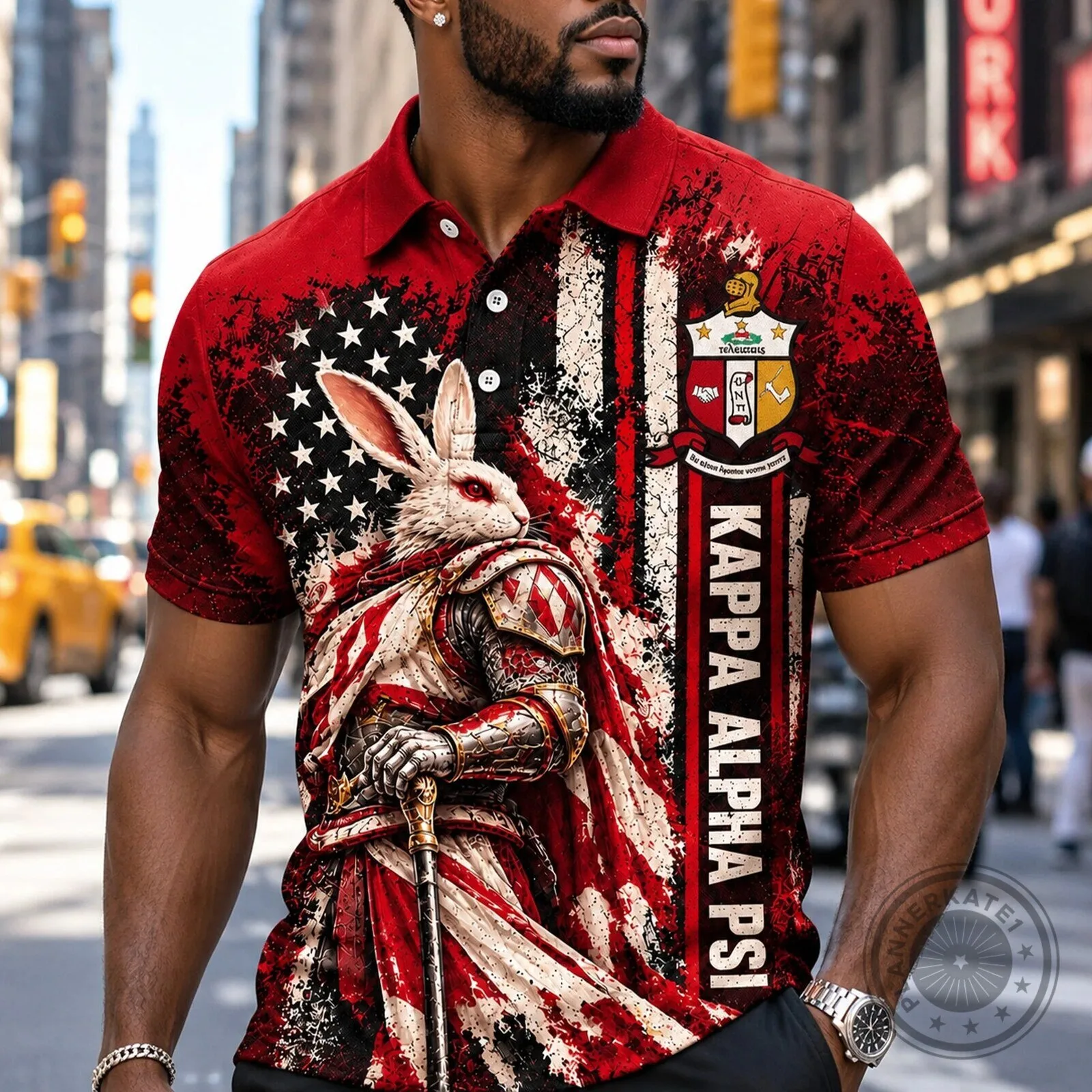 Kappa Alpha Psi American Flag Rabbit Knight Distressed Polo Shirt 4 Kappa Alpha Psi American Flag Rabbit Knight Distressed Polo Shirt