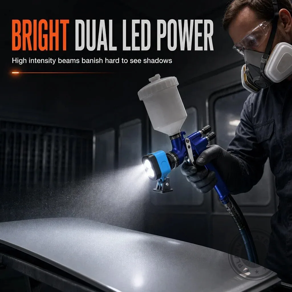 LED Spray Gun Light with Detachable USB-C Battery for Shadow-Free Illumination 14 LED Spray Gun Light with Detachable USB-C Battery for Shadow-Free Illumination