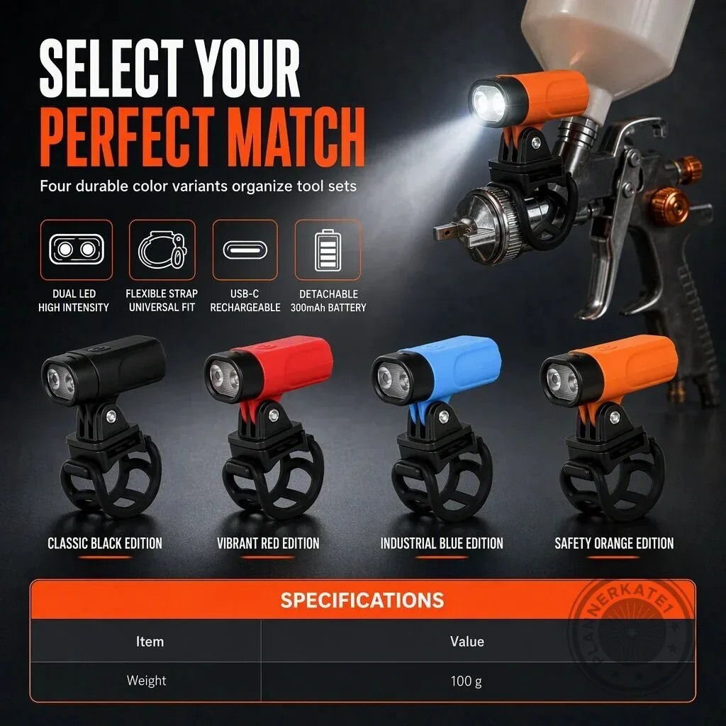 LED Spray Gun Light with Detachable USB-C Battery for Shadow-Free Illumination 18 LED Spray Gun Light with Detachable USB-C Battery for Shadow-Free Illumination