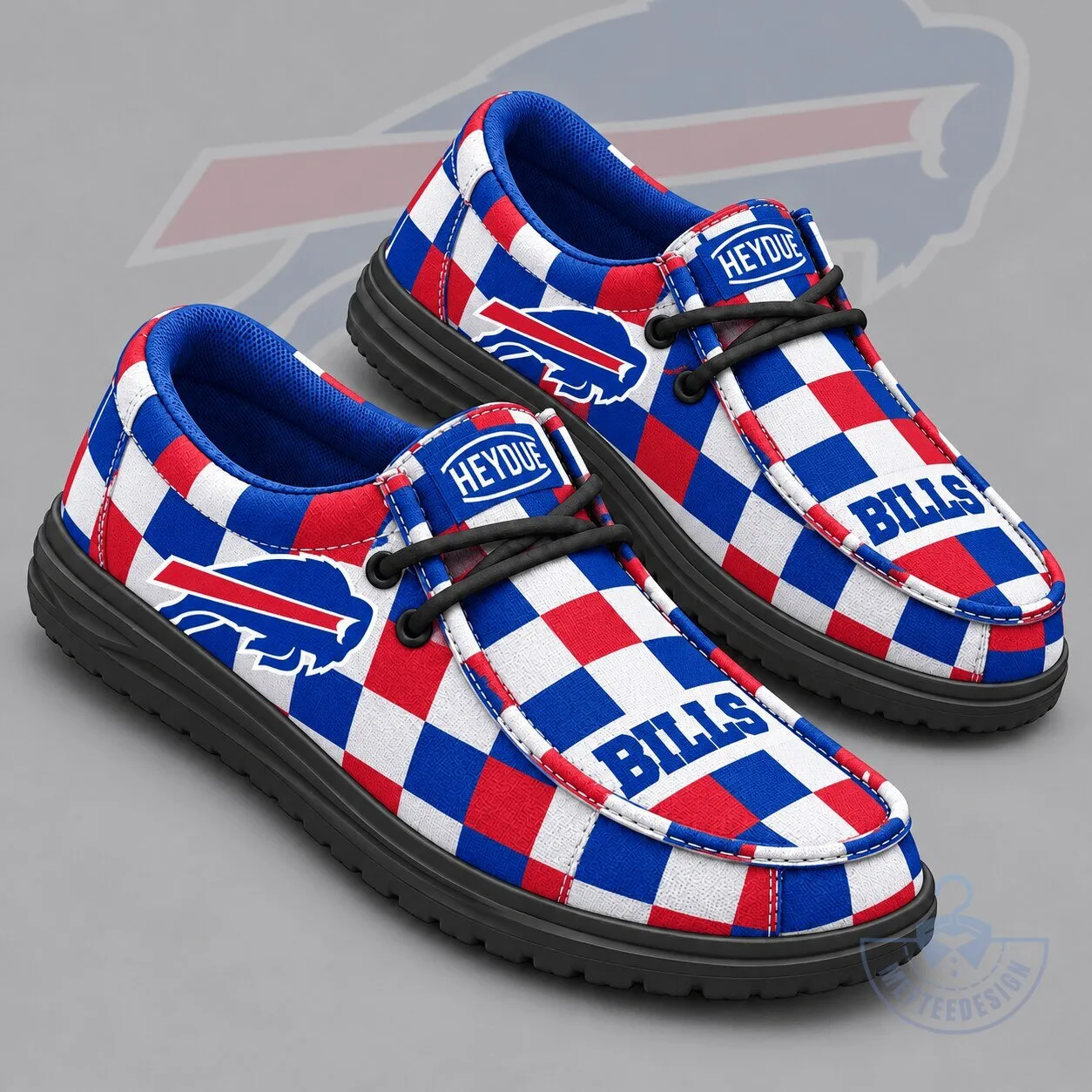 Buffalo Bills NFL Checkered Pattern Casual Shoes for Men and Women