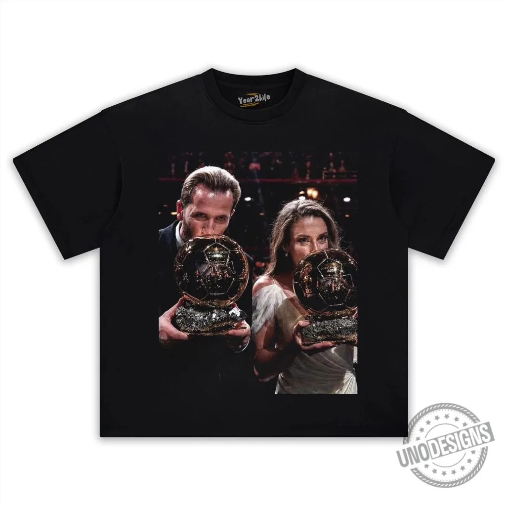 Alexia Putellas and Karim Benzema Ballon d'Or Winners T-Shirt Alexia Putellas and Karim Benzema Ballon d'Or Winners T-Shirt