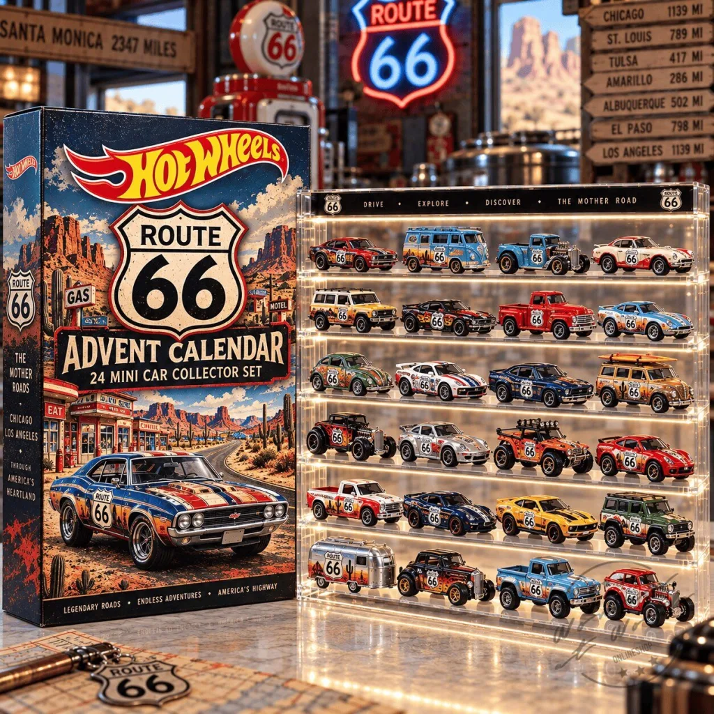Hot Wheels Route 66 Advent Calendar 24 Mini Car Collector Set 2D Hot Wheels Route 66 Advent Calendar 24 Mini Car Collector Set 2D