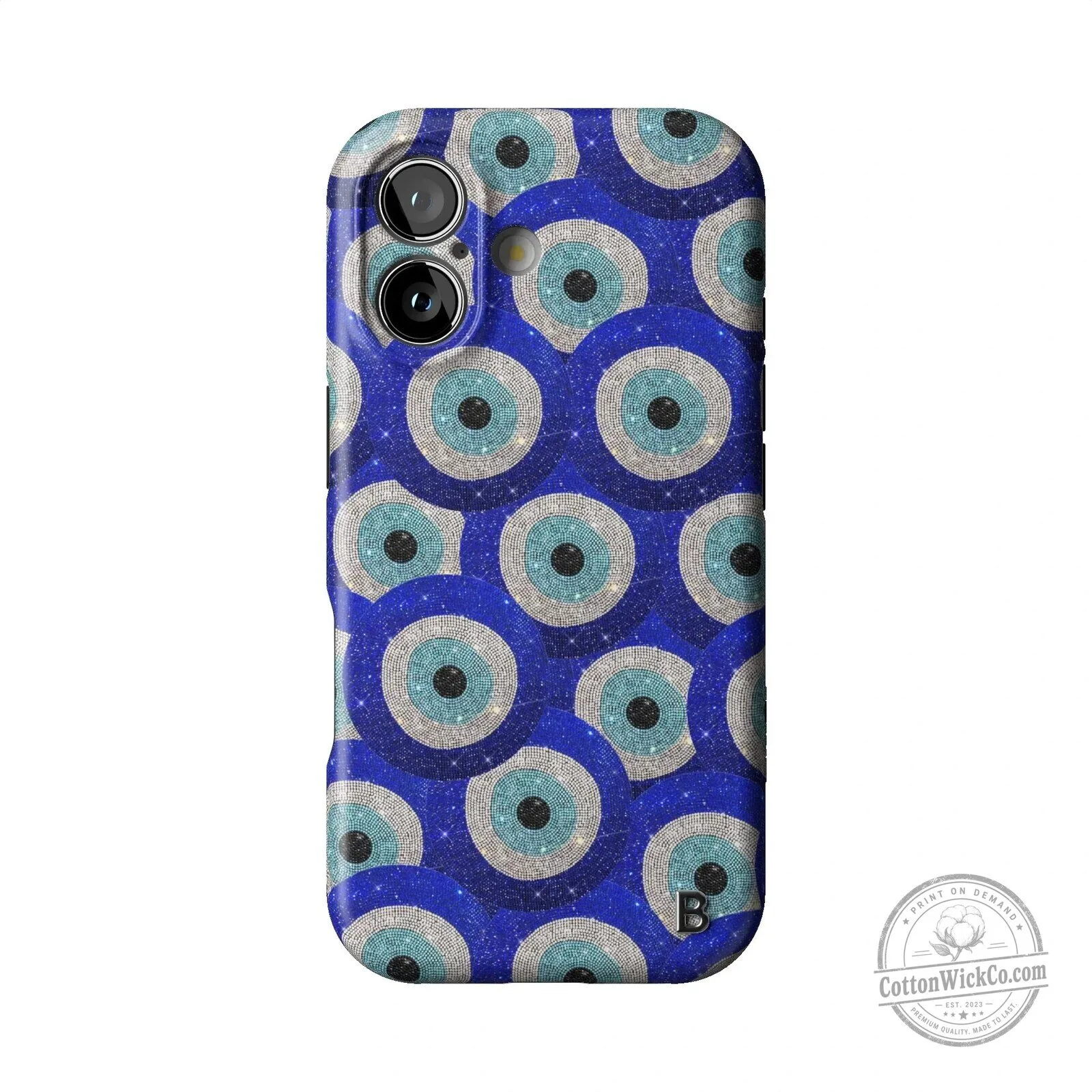 Sparkling Evil Eye Pattern Blue Protective Phone Case 1 Sparkling Evil Eye Pattern Blue Protective Phone Case