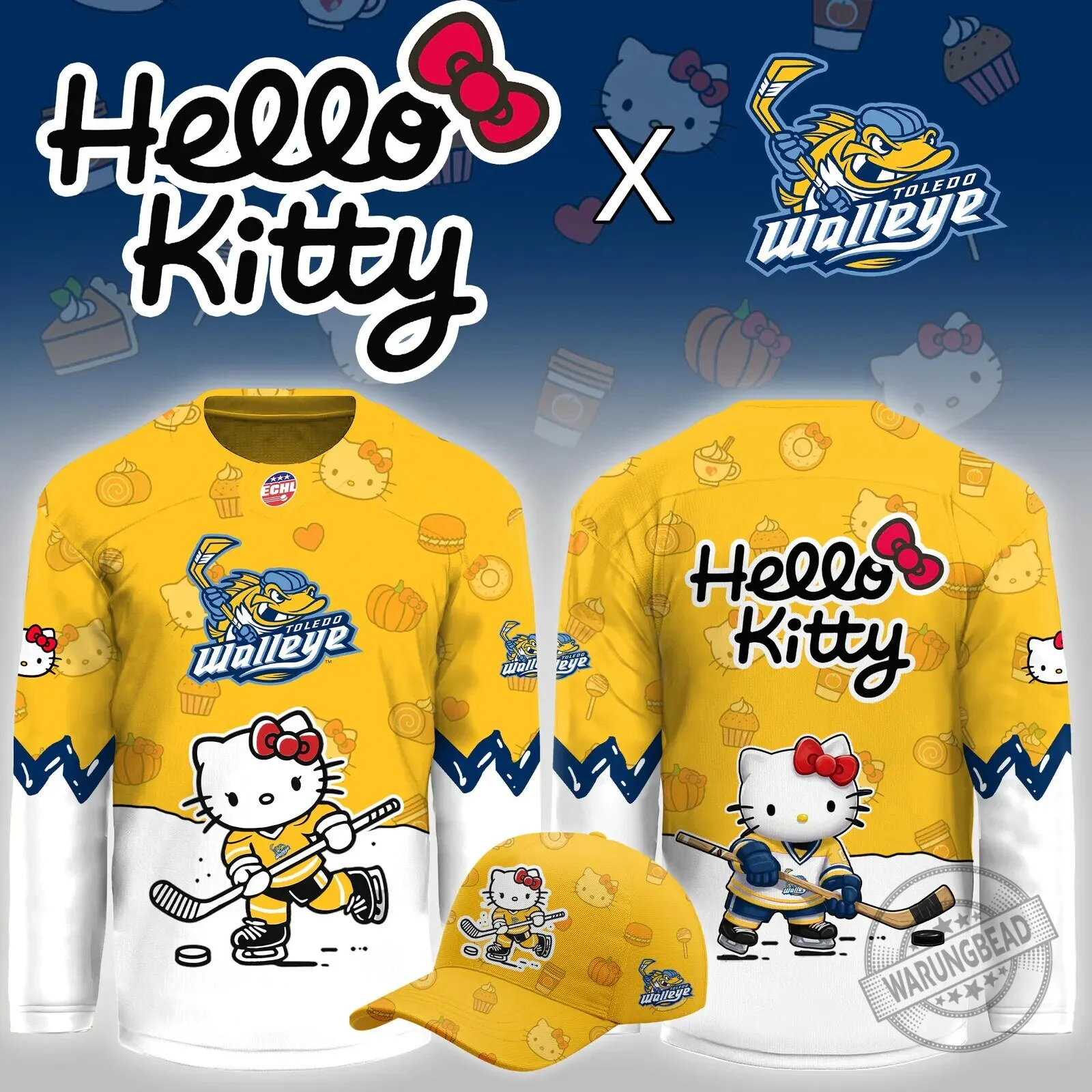 Limited Edition Hockey Jersey for Toledo Walleye Hockey Night featuring Hello Kitty