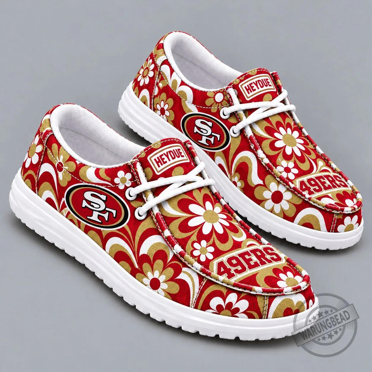 San Francisco 49ers Floral Swirl Print Hey Dude Shoes