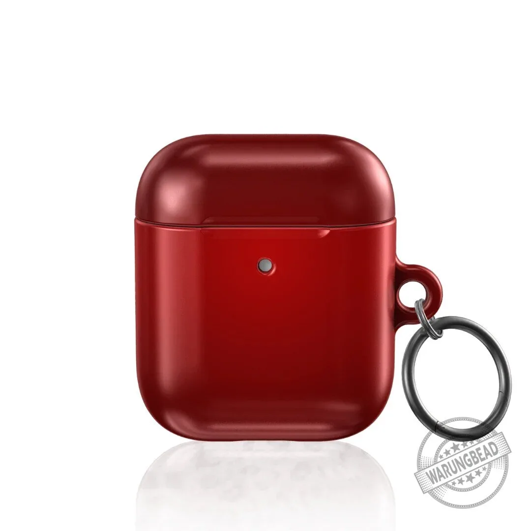 Cherry Red Protective Case for Apple AirPods with Keychain 1 Cherry Red Protective Case for Apple AirPods with Keychain