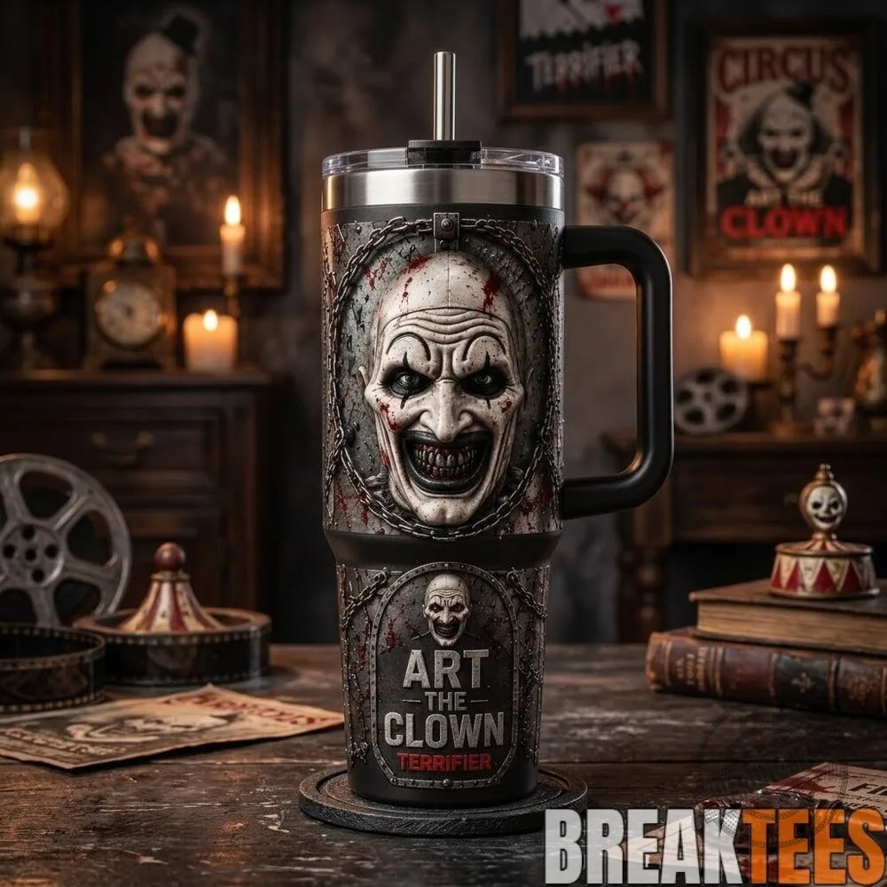 Art the Clown Terrifier Horror Movie Character Insulated Stainless Steel Tumbler