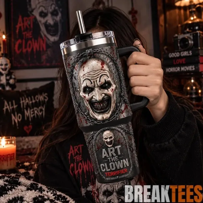 Art the Clown Terrifier Horror Movie Character Insulated Stainless Steel Tumbler 3 Art the Clown Terrifier Horror Movie Character Insulated Stainless Steel Tumbler