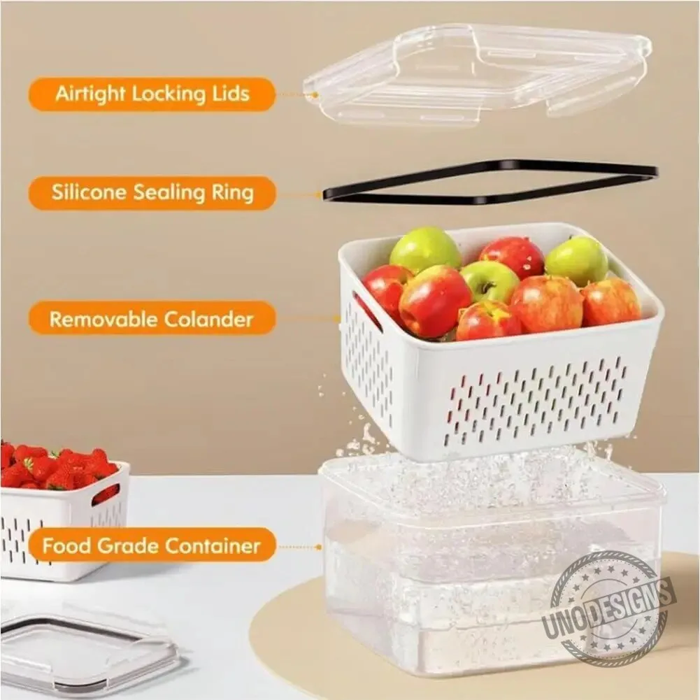 4 in 1 Food Storage Container Set with Lid and Strainer for Fridge Organization 17 4 in 1 Food Storage Container Set with Lid and Strainer for Fridge Organization