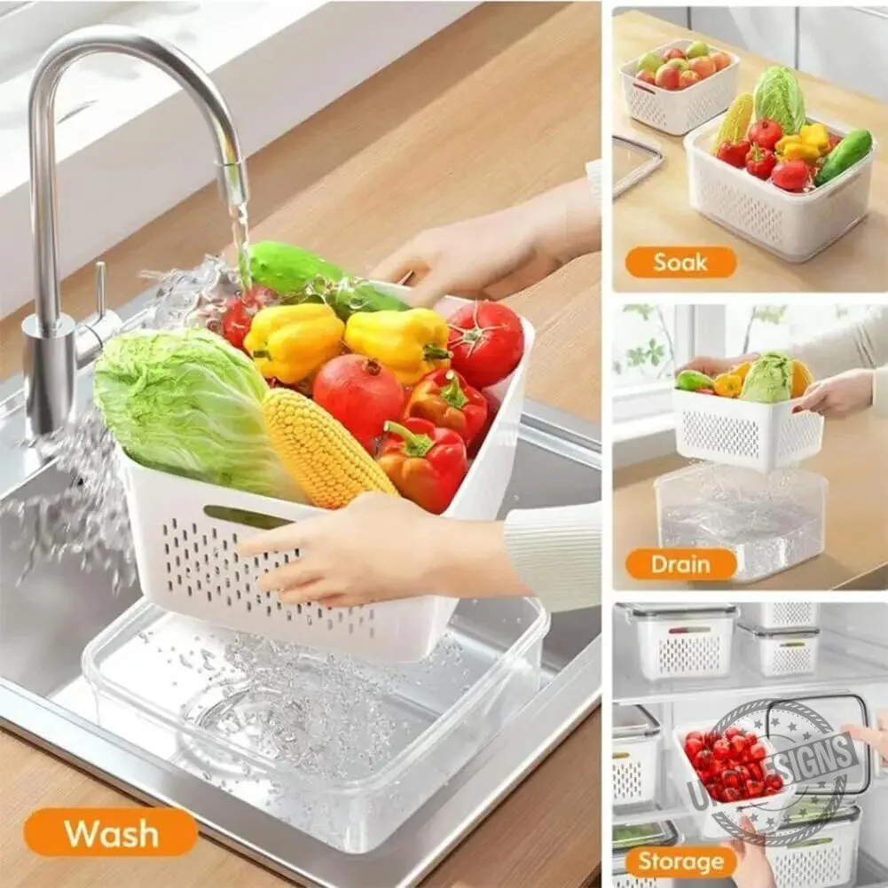 4 in 1 Food Storage Container Set with Lid and Strainer for Fridge Organization 19 4 in 1 Food Storage Container Set with Lid and Strainer for Fridge Organization