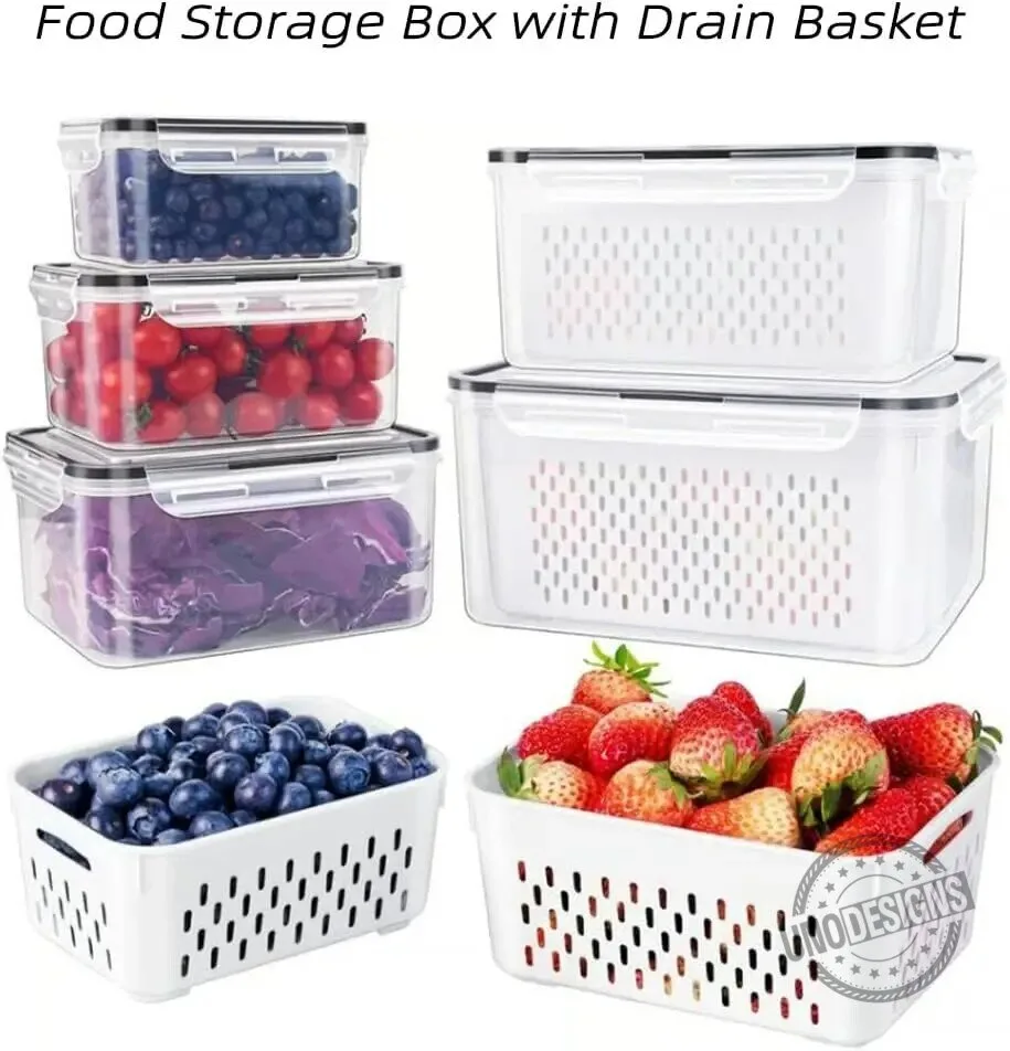 4 in 1 Food Storage Container Set with Lid and Strainer for Fridge Organization 20 4 in 1 Food Storage Container Set with Lid and Strainer for Fridge Organization