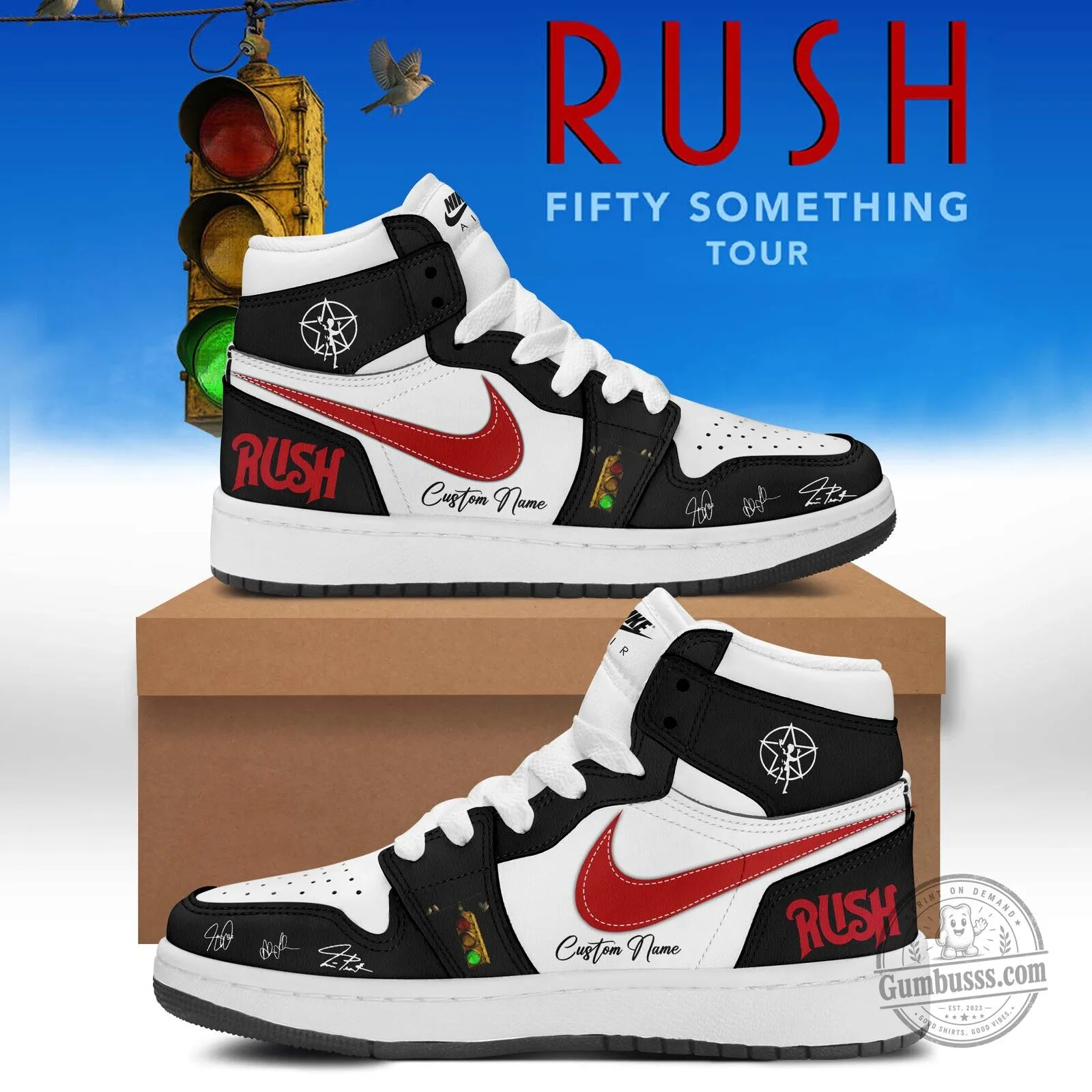 Rush Band Fifty Something Tour High-Top Sneakers