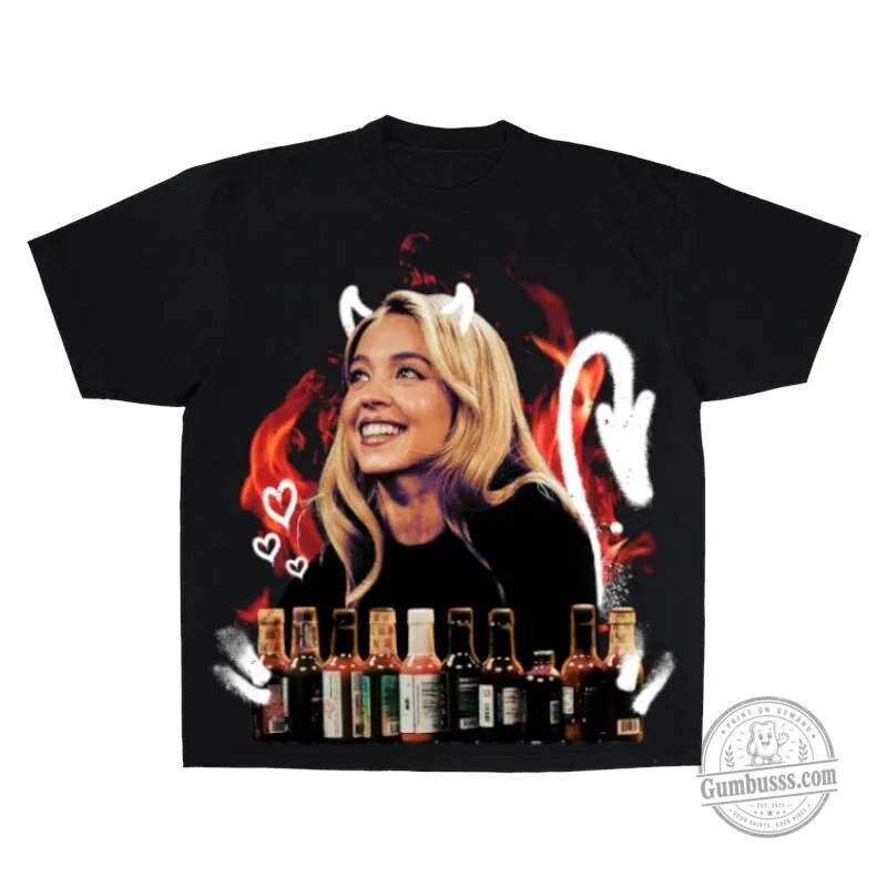 Sydney Sweeney Hot Ones Devil Horns Graphic T-Shirt
