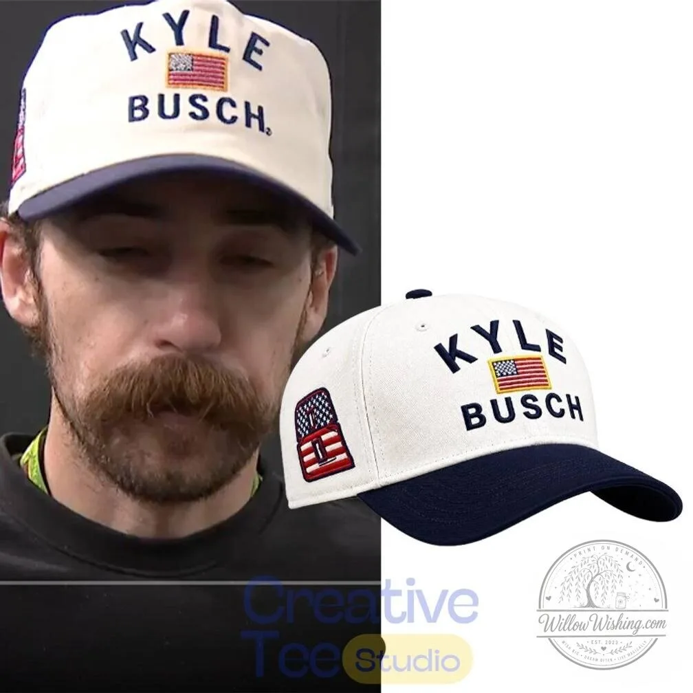 Kyle Busch NASCAR Racing Driver American Flag Embroidered Cap Hat 4 Kyle Busch NASCAR Racing Driver American Flag Embroidered Cap Hat