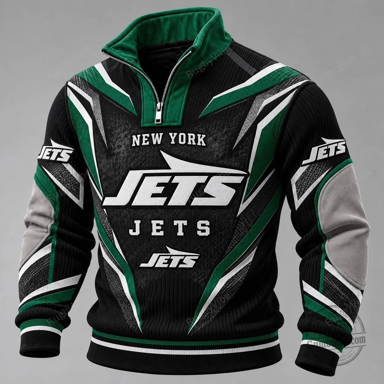 New York Jets Quarter Zip Pullover Sweatshirt for Men