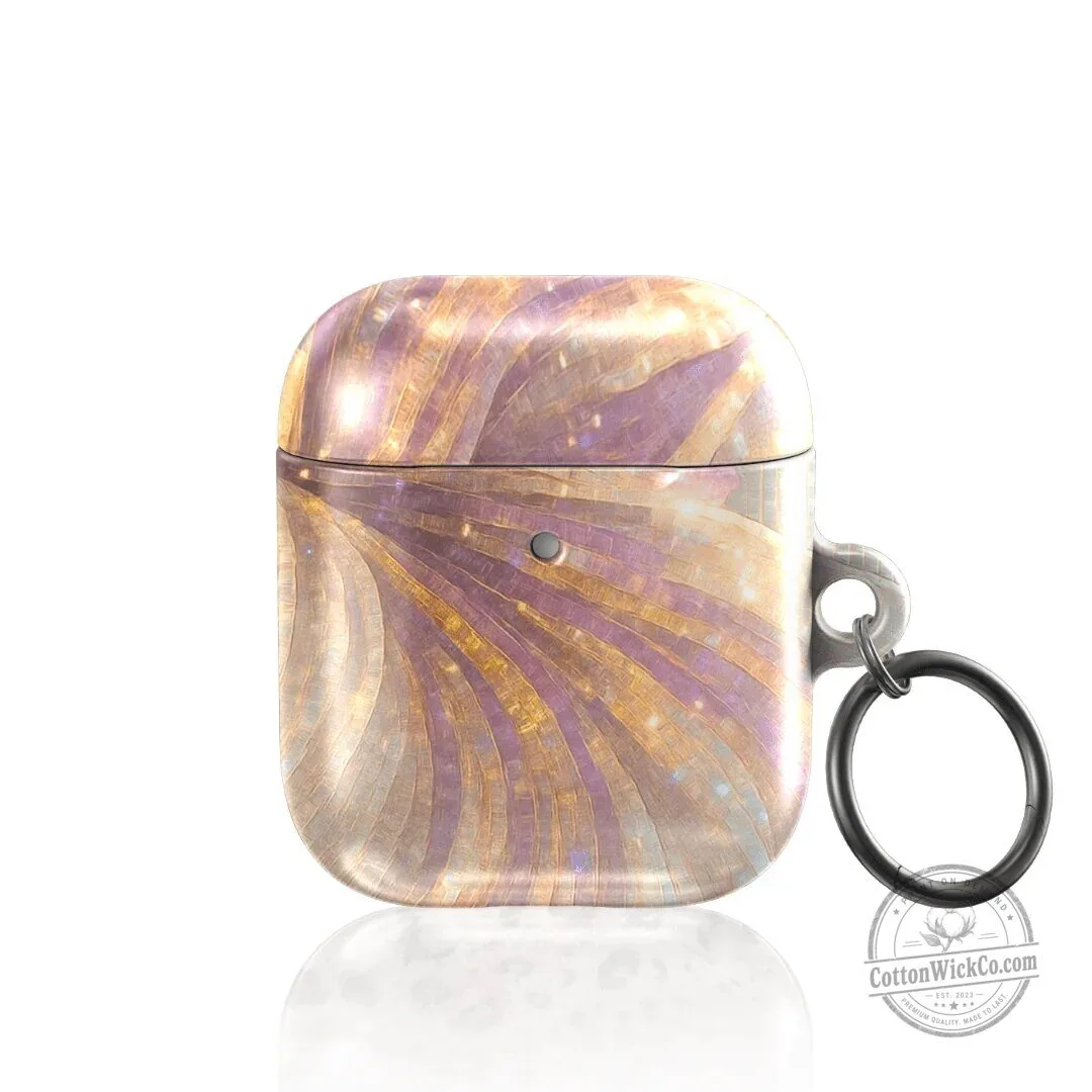 Abstract Swirl Pattern Protective Earbud Case with Keychain Ring 1 Abstract Swirl Pattern Protective Earbud Case with Keychain Ring