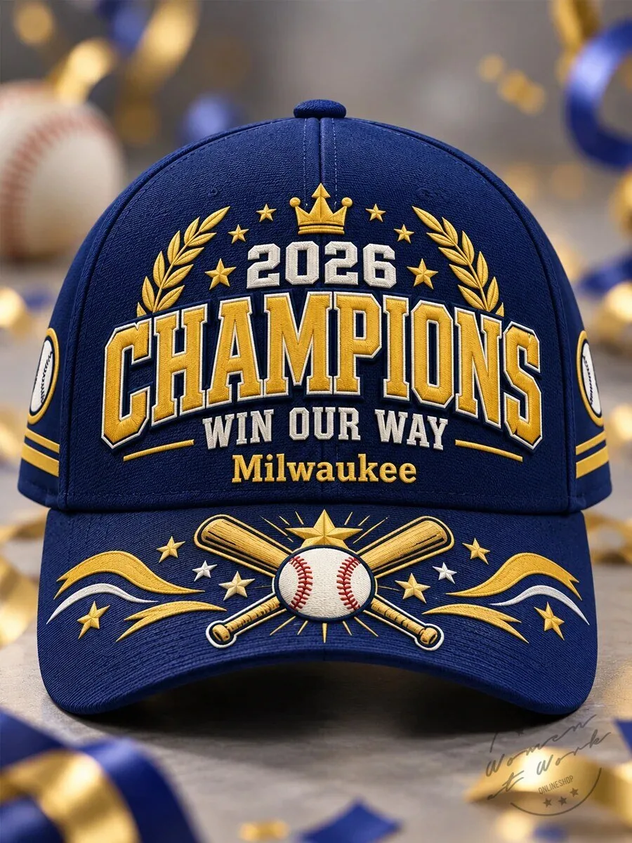 Milwaukee Baseball Champions 2026 Win Our Way Celebration Cap Hat 1 Milwaukee Baseball Champions 2026 Win Our Way Celebration Cap Hat