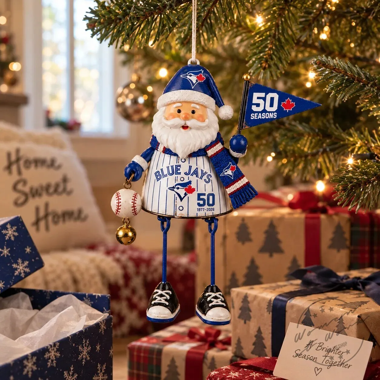 Toronto Blue Jays 50 Seasons Santa Claus Christmas Tree Ornament 1 Toronto Blue Jays 50 Seasons Santa Claus Christmas Tree Ornament