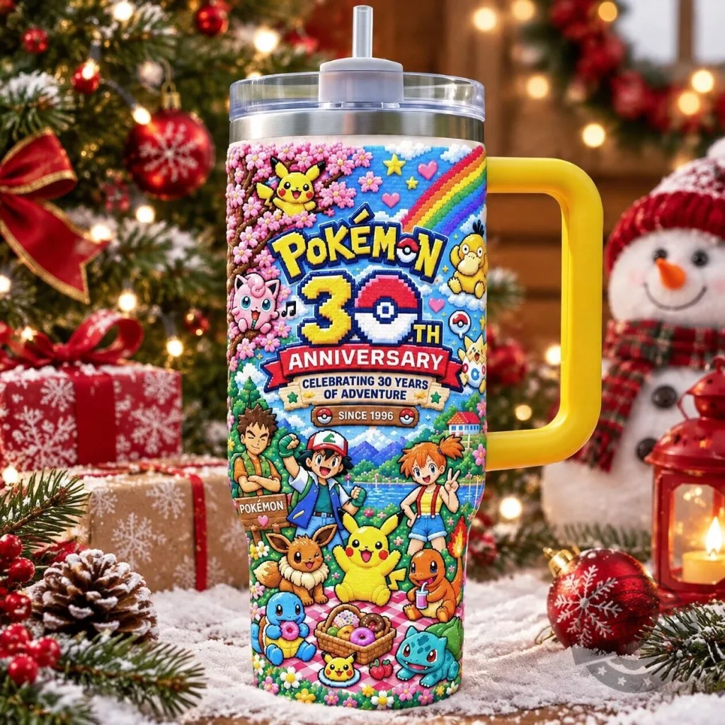 Pokemon 30th Anniversary Adventure Tumbler - Personalized Gifts For Game Lovers Pokemon 30th Anniversary Adventure Tumbler - Personalized Gifts For Game Lovers
