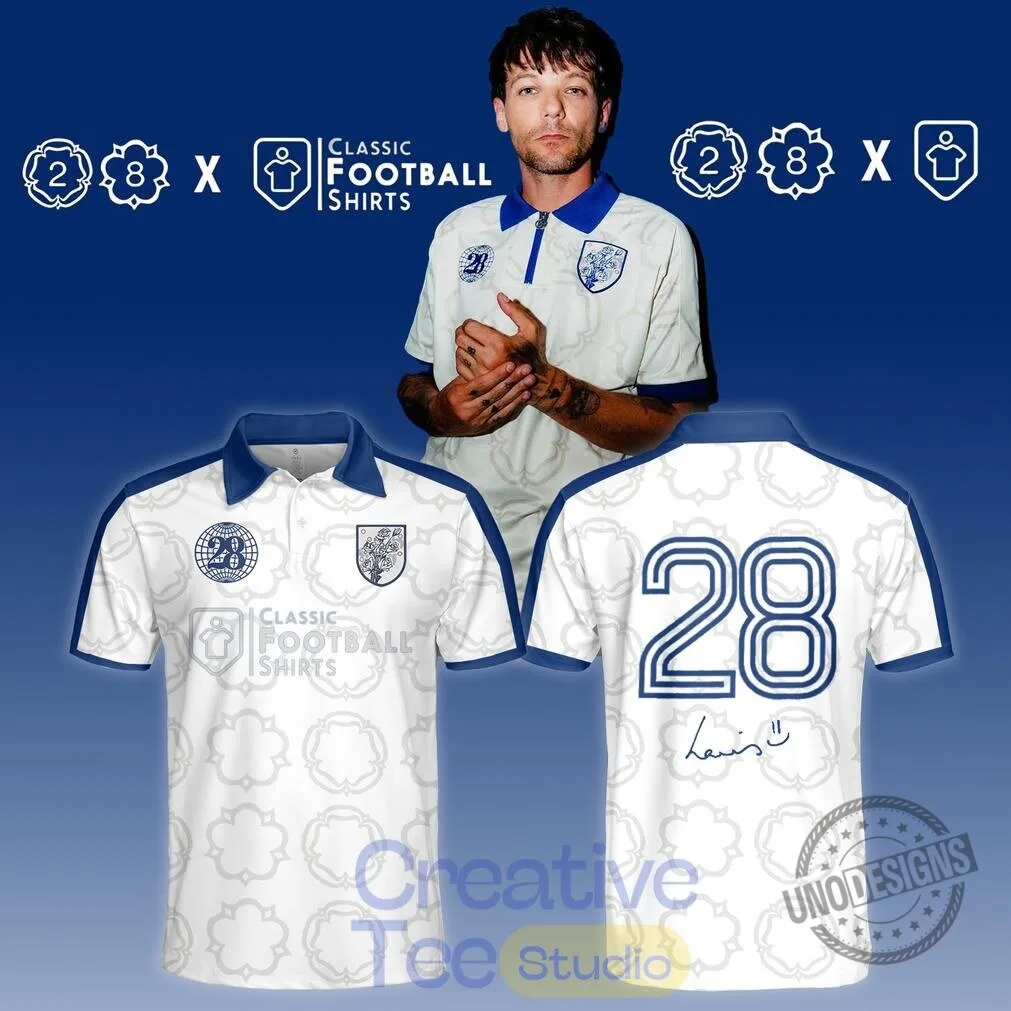 Louis Tomlinson Classic Football Shirts Number 28 White Football Jersey 1 Louis Tomlinson Classic Football Shirts Number 28 White Football Jersey