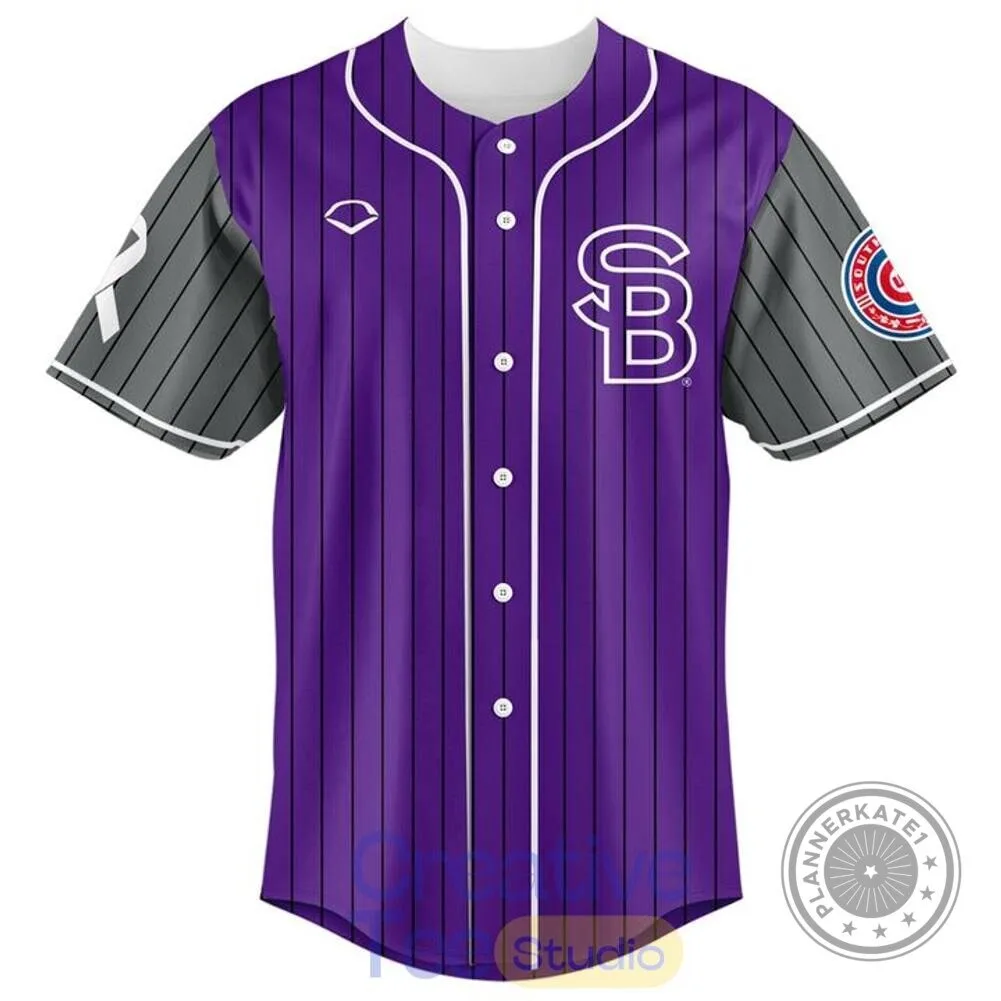South Bend Cubs Baseball Cancer Awareness Night Custom Jersey 4 South Bend Cubs Baseball Cancer Awareness Night Custom Jersey