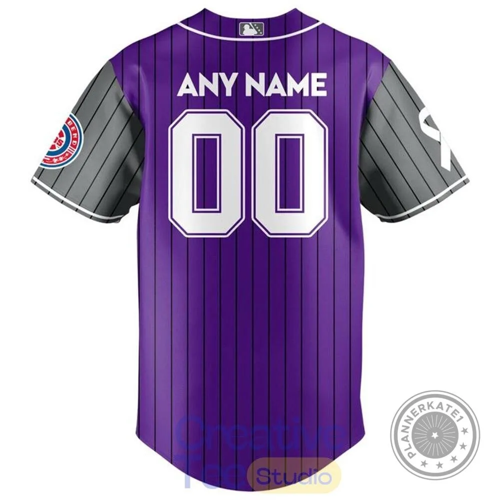 South Bend Cubs Baseball Cancer Awareness Night Custom Jersey 5 South Bend Cubs Baseball Cancer Awareness Night Custom Jersey