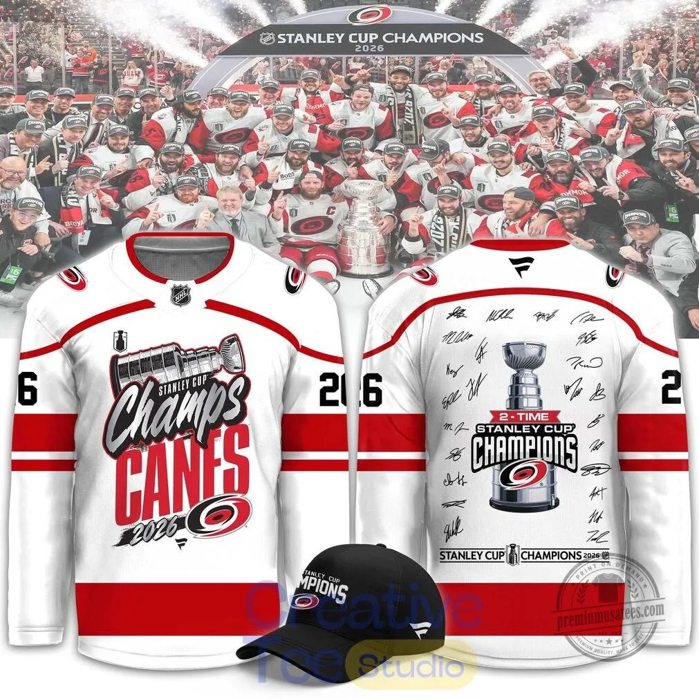 Carolina Hurricanes 2026 Stanley Cup Champions White Hockey Jersey