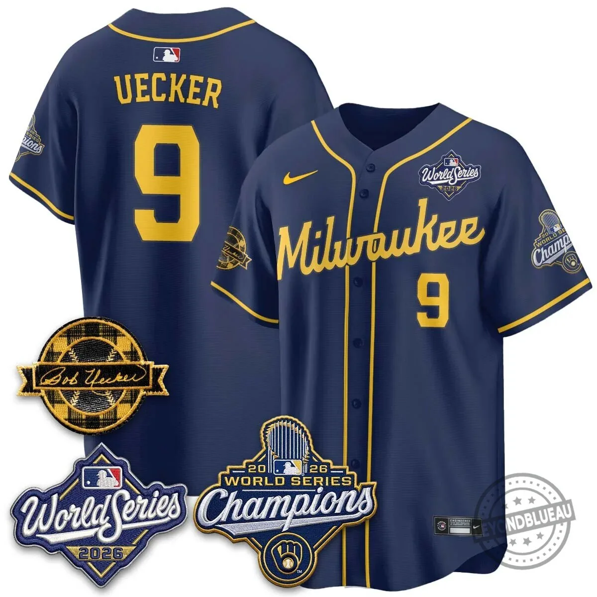 Milwaukee Brewers Bob Uecker 2026 World Series Champions Stitched Baseball Jersey 84 Milwaukee Brewers Bob Uecker 2026 World Series Champions Stitched Baseball Jersey