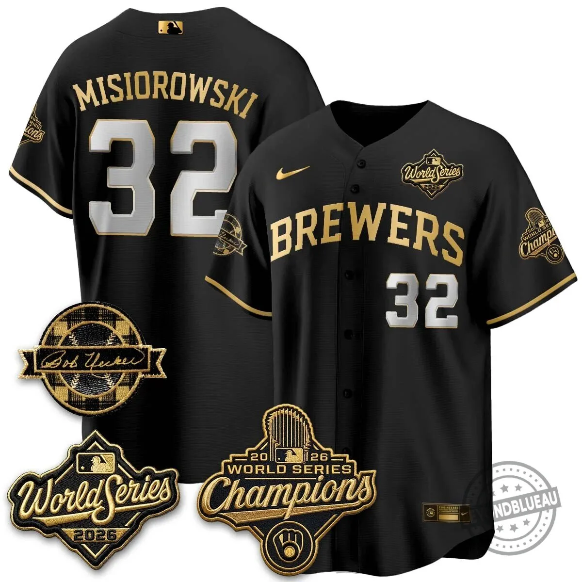 Milwaukee Brewers Bob Uecker 2026 World Series Champions Stitched Baseball Jersey 86 Milwaukee Brewers Bob Uecker 2026 World Series Champions Stitched Baseball Jersey