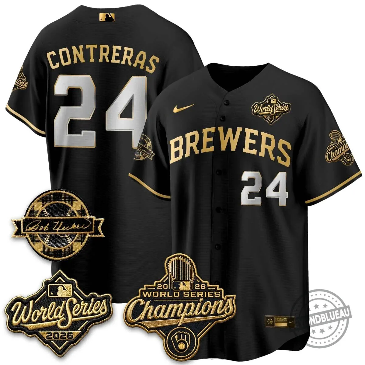Milwaukee Brewers Bob Uecker 2026 World Series Champions Stitched Baseball Jersey 92 Milwaukee Brewers Bob Uecker 2026 World Series Champions Stitched Baseball Jersey