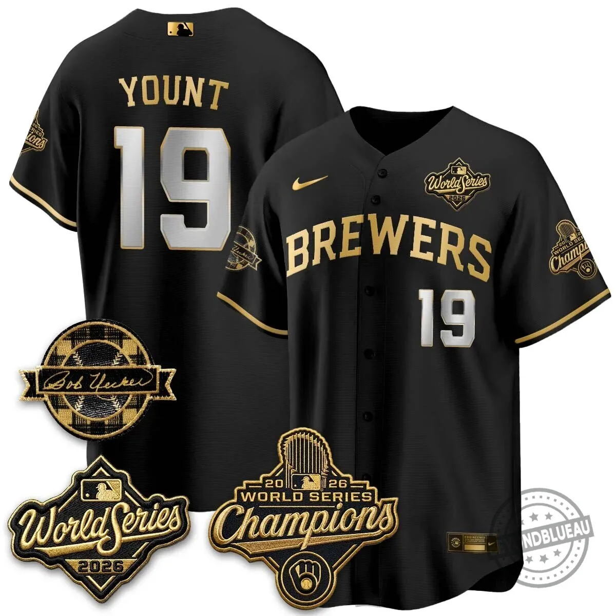 Milwaukee Brewers Bob Uecker 2026 World Series Champions Stitched Baseball Jersey 94 Milwaukee Brewers Bob Uecker 2026 World Series Champions Stitched Baseball Jersey