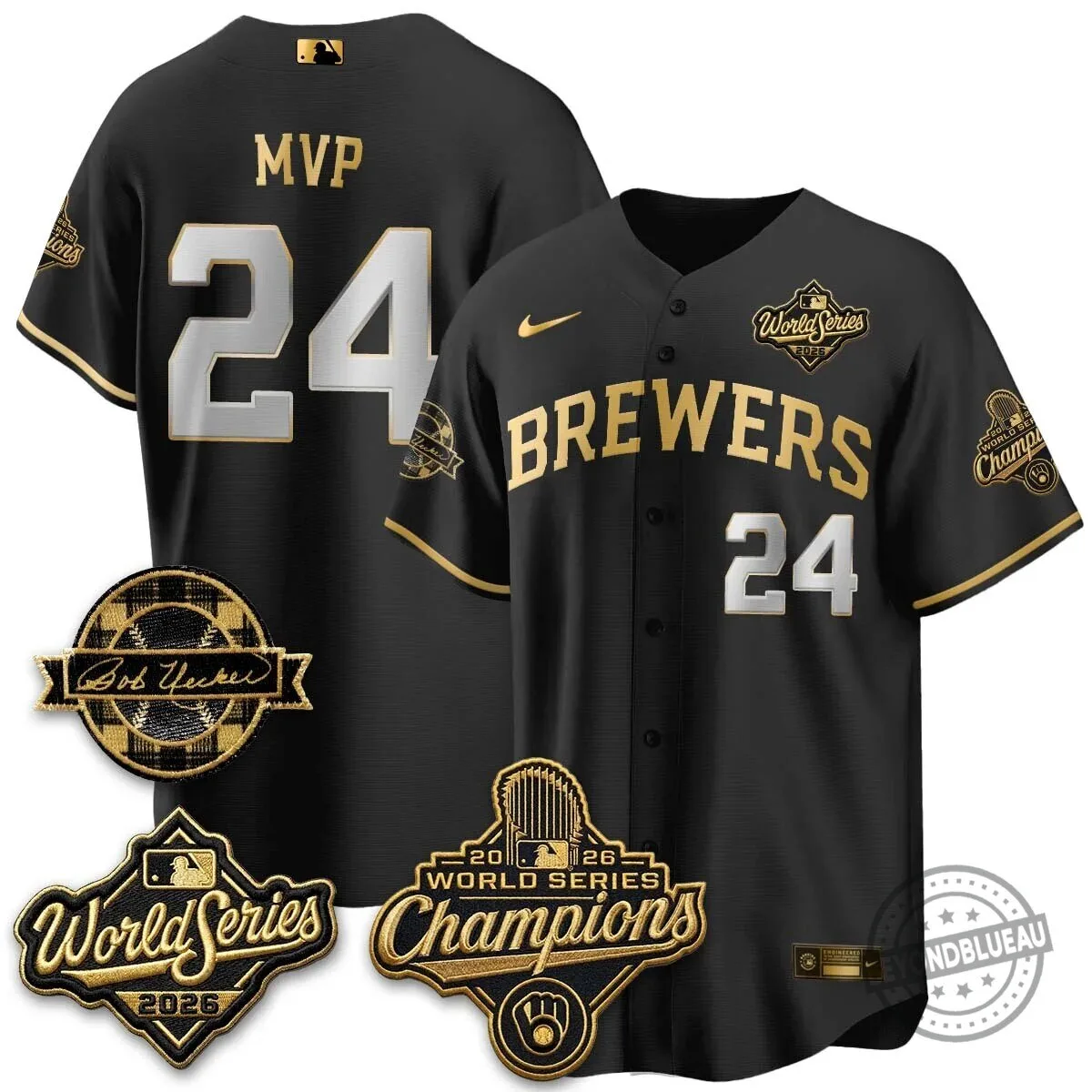 Milwaukee Brewers Bob Uecker 2026 World Series Champions Stitched Baseball Jersey 95 Milwaukee Brewers Bob Uecker 2026 World Series Champions Stitched Baseball Jersey