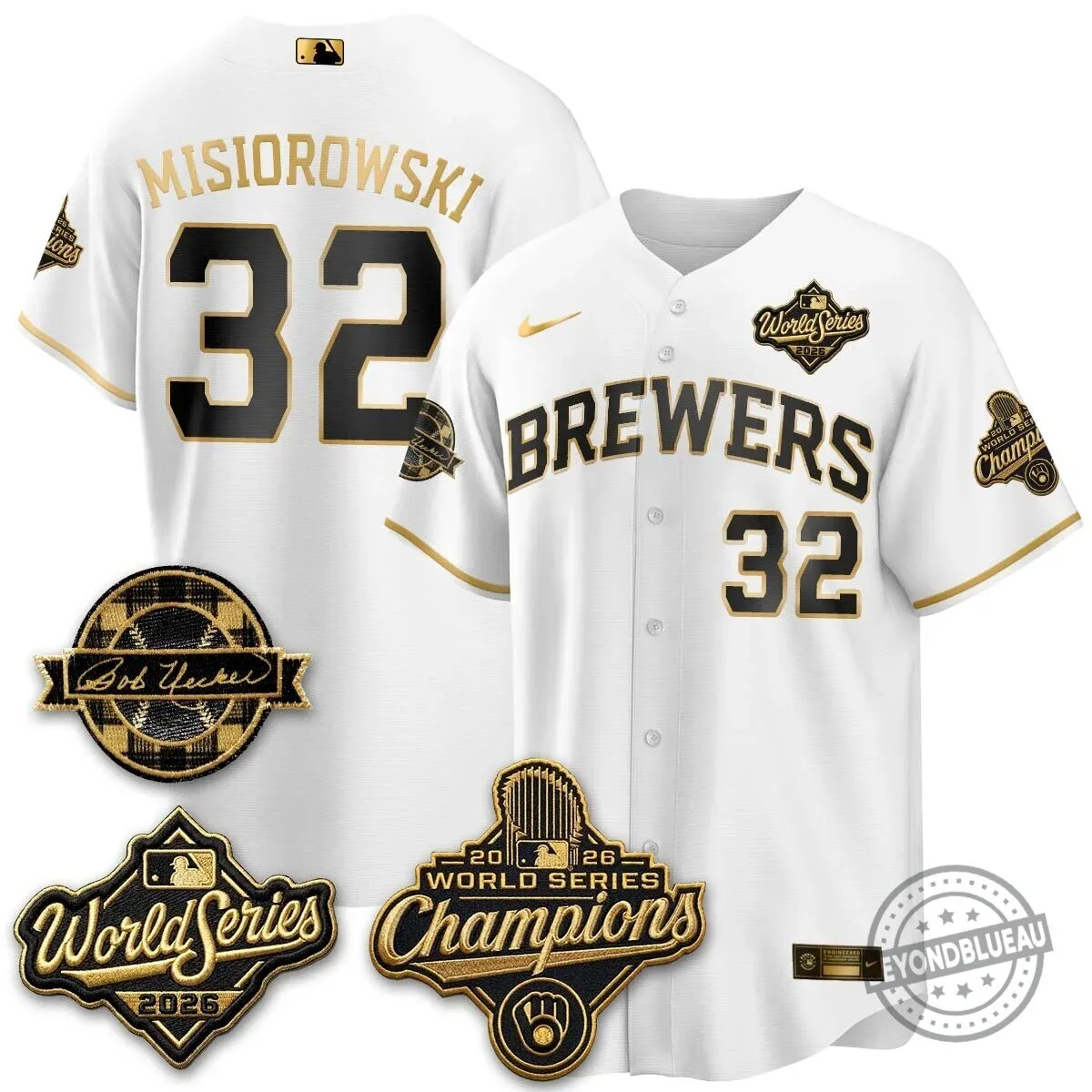 Milwaukee Brewers Bob Uecker 2026 World Series Champions Stitched Baseball Jersey 100 Milwaukee Brewers Bob Uecker 2026 World Series Champions Stitched Baseball Jersey
