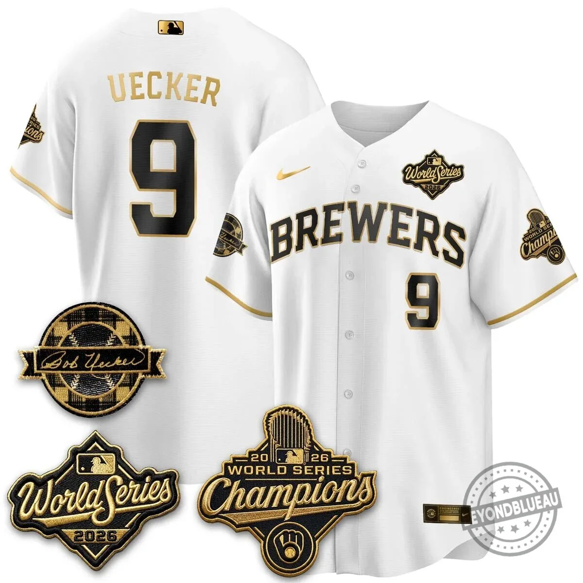 Milwaukee Brewers Bob Uecker 2026 World Series Champions Stitched Baseball Jersey 105 Milwaukee Brewers Bob Uecker 2026 World Series Champions Stitched Baseball Jersey