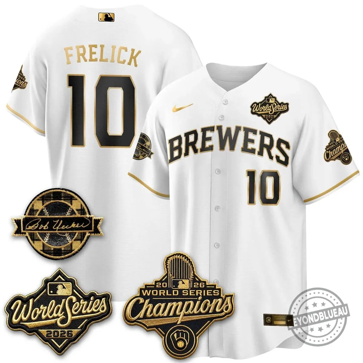 Milwaukee Brewers Bob Uecker 2026 World Series Champions Stitched Baseball Jersey 107 Milwaukee Brewers Bob Uecker 2026 World Series Champions Stitched Baseball Jersey
