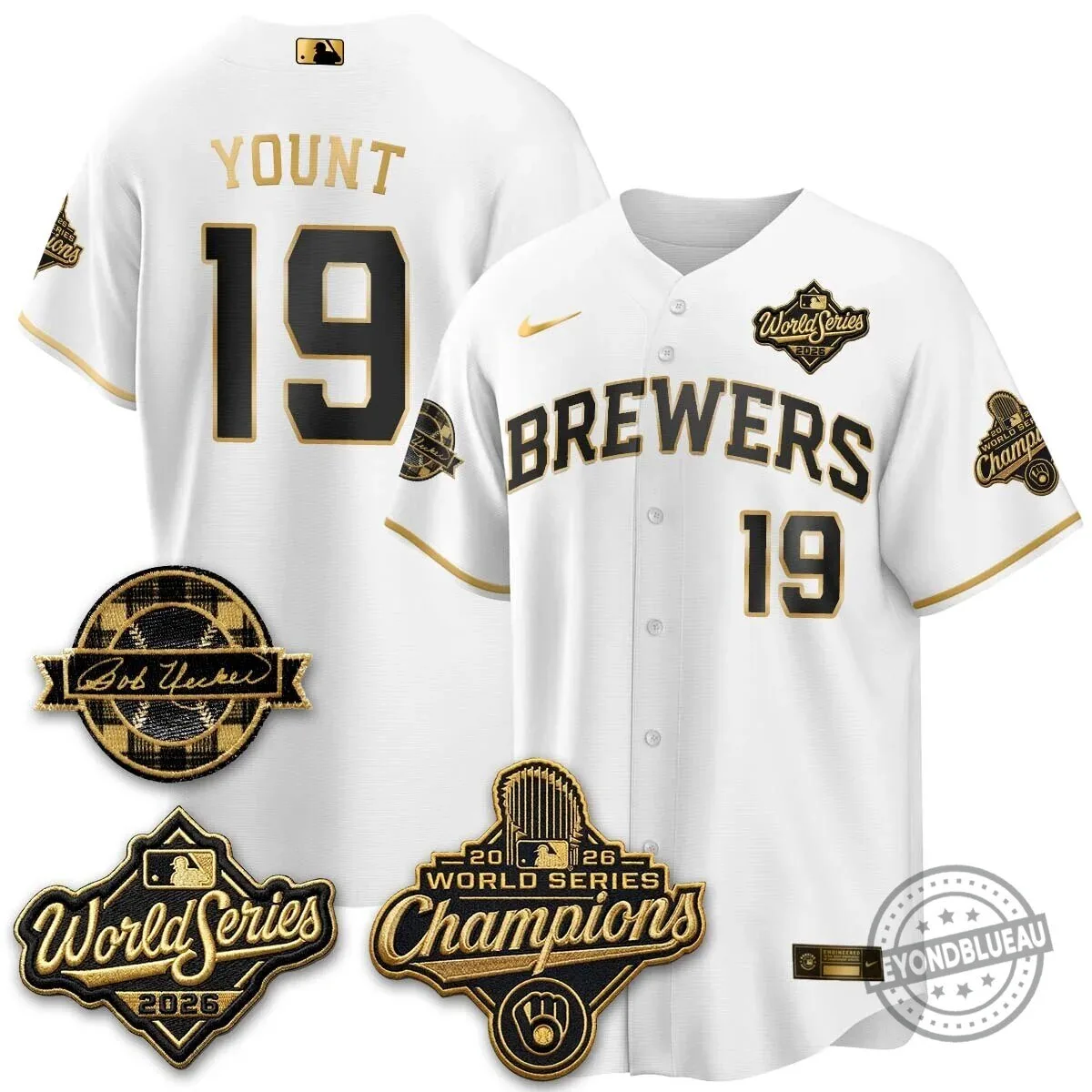 Milwaukee Brewers Bob Uecker 2026 World Series Champions Stitched Baseball Jersey 108 Milwaukee Brewers Bob Uecker 2026 World Series Champions Stitched Baseball Jersey