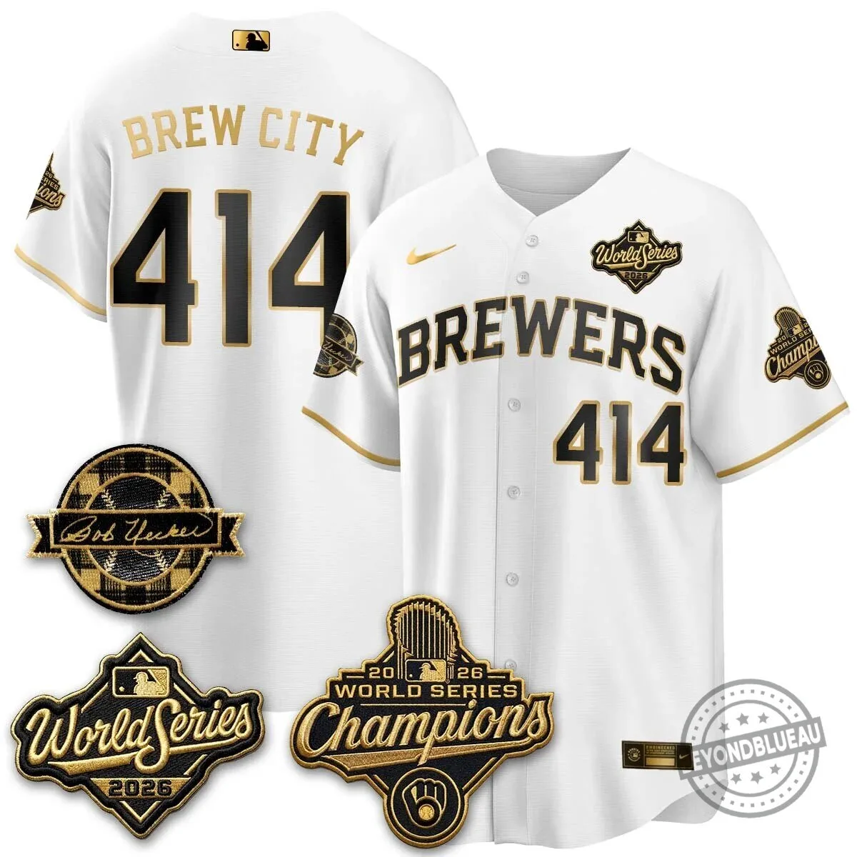 Milwaukee Brewers Bob Uecker 2026 World Series Champions Stitched Baseball Jersey 111 Milwaukee Brewers Bob Uecker 2026 World Series Champions Stitched Baseball Jersey