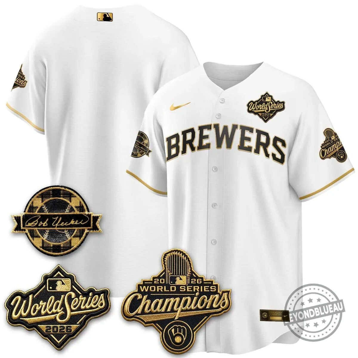 Milwaukee Brewers Bob Uecker 2026 World Series Champions Stitched Baseball Jersey 112 Milwaukee Brewers Bob Uecker 2026 World Series Champions Stitched Baseball Jersey