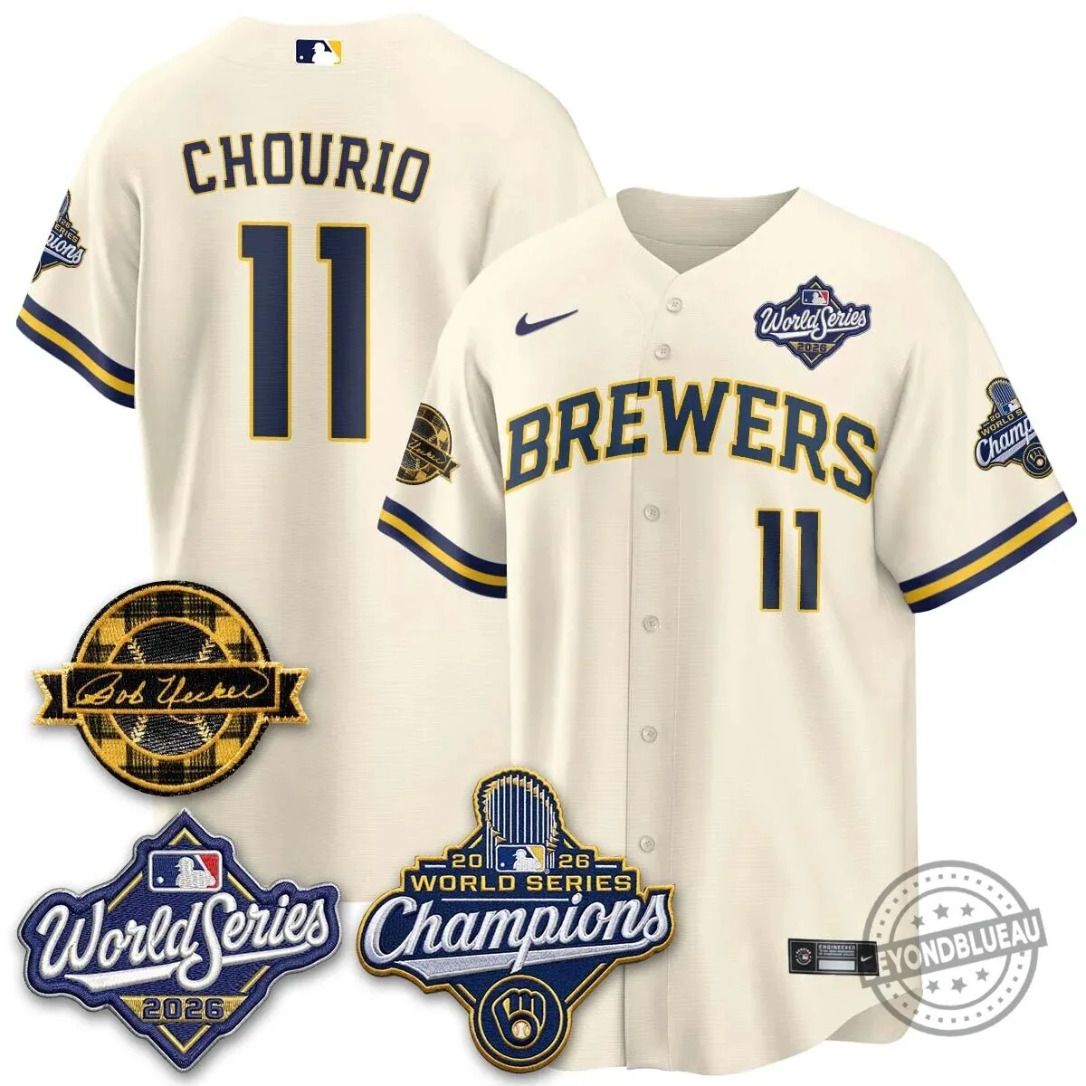 Milwaukee Brewers Bob Uecker 2026 World Series Champions Stitched Baseball Jersey 115 Milwaukee Brewers Bob Uecker 2026 World Series Champions Stitched Baseball Jersey