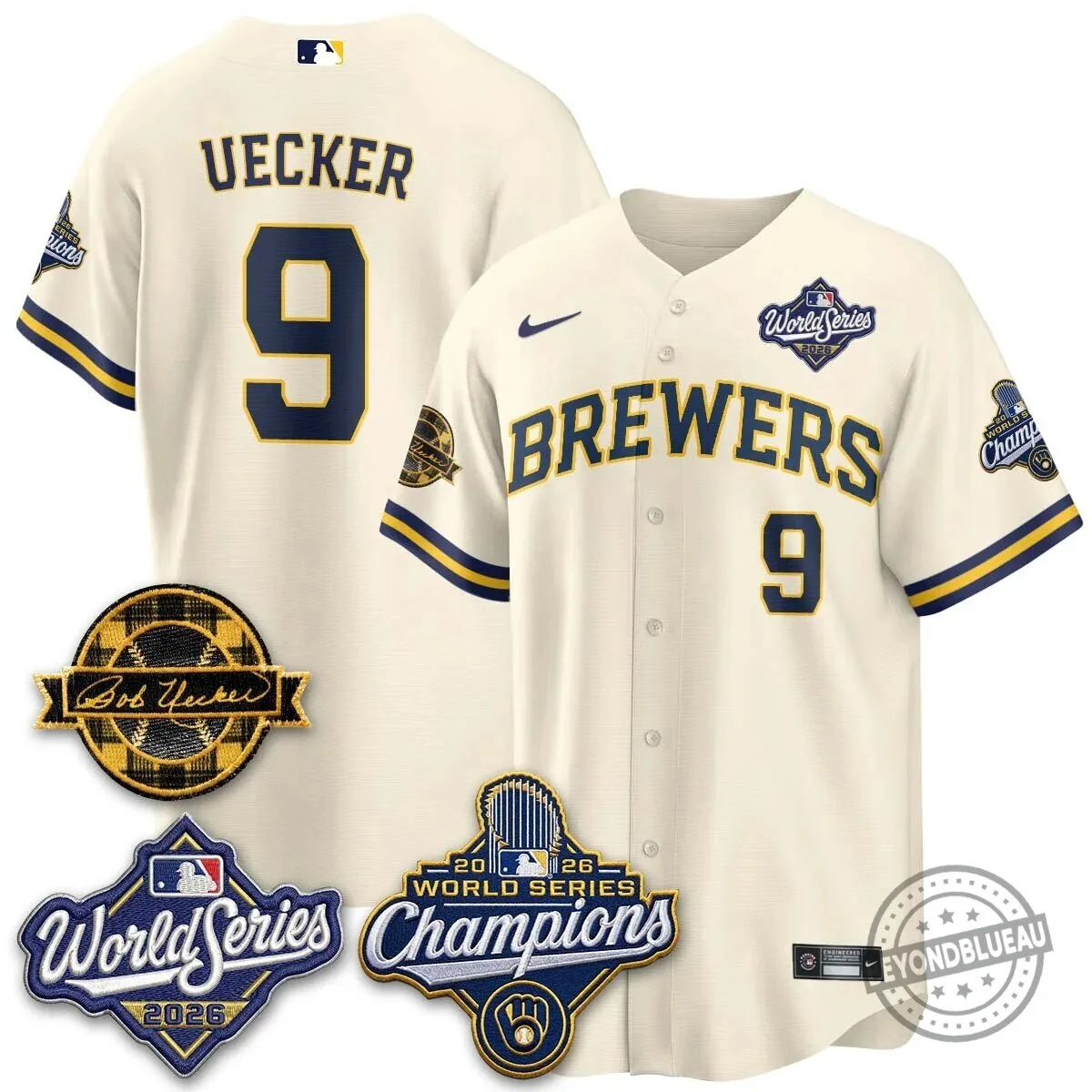 Milwaukee Brewers Bob Uecker 2026 World Series Champions Stitched Baseball Jersey 119 Milwaukee Brewers Bob Uecker 2026 World Series Champions Stitched Baseball Jersey
