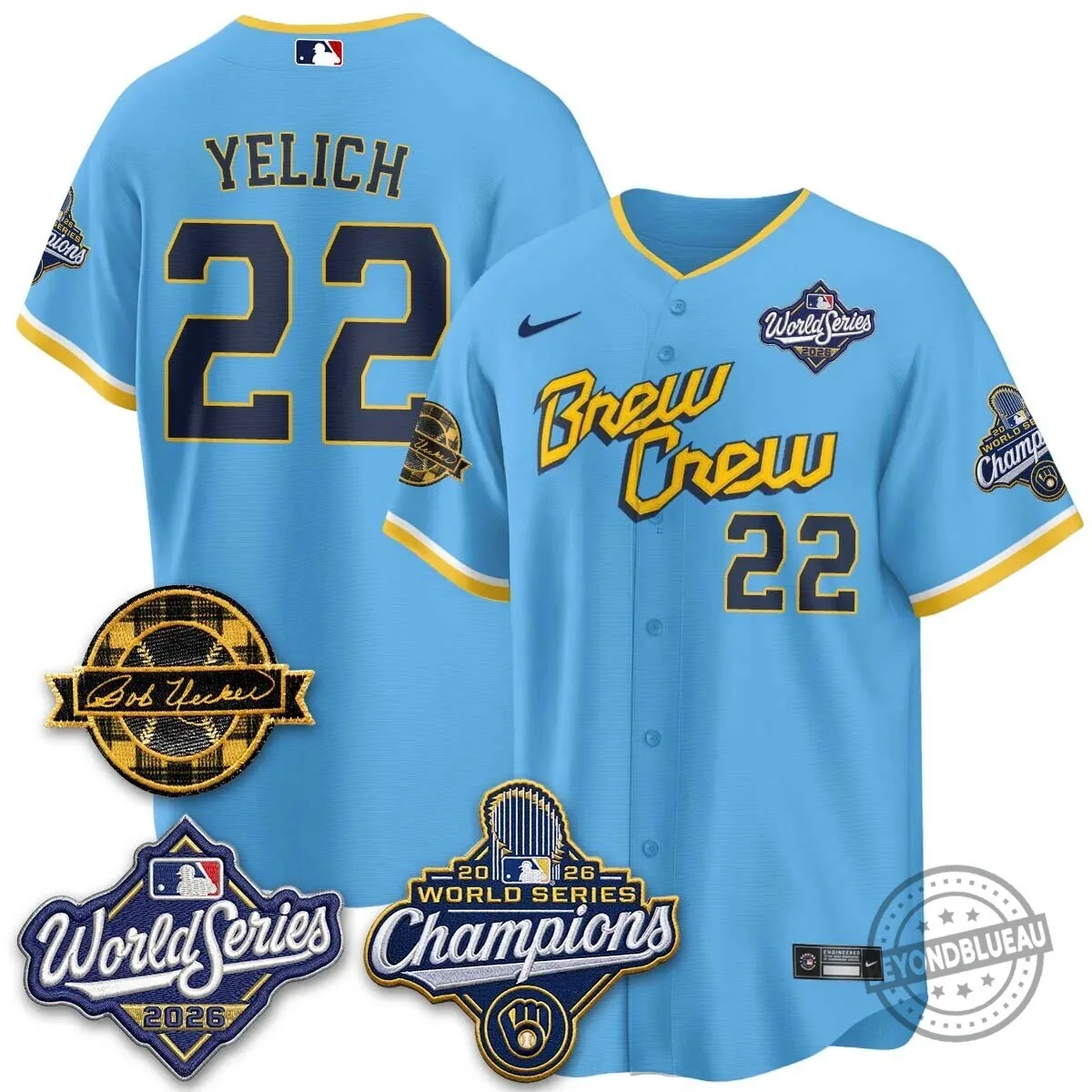 Milwaukee Brewers Bob Uecker 2026 World Series Champions Stitched Baseball Jersey 131 Milwaukee Brewers Bob Uecker 2026 World Series Champions Stitched Baseball Jersey