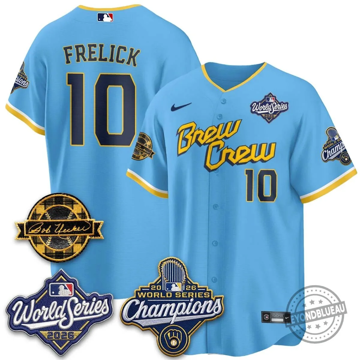 Milwaukee Brewers Bob Uecker 2026 World Series Champions Stitched Baseball Jersey 135 Milwaukee Brewers Bob Uecker 2026 World Series Champions Stitched Baseball Jersey