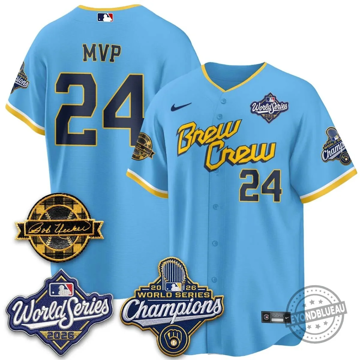 Milwaukee Brewers Bob Uecker 2026 World Series Champions Stitched Baseball Jersey 137 Milwaukee Brewers Bob Uecker 2026 World Series Champions Stitched Baseball Jersey