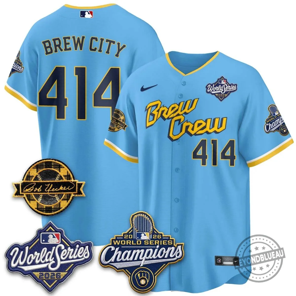 Milwaukee Brewers Bob Uecker 2026 World Series Champions Stitched Baseball Jersey 139 Milwaukee Brewers Bob Uecker 2026 World Series Champions Stitched Baseball Jersey