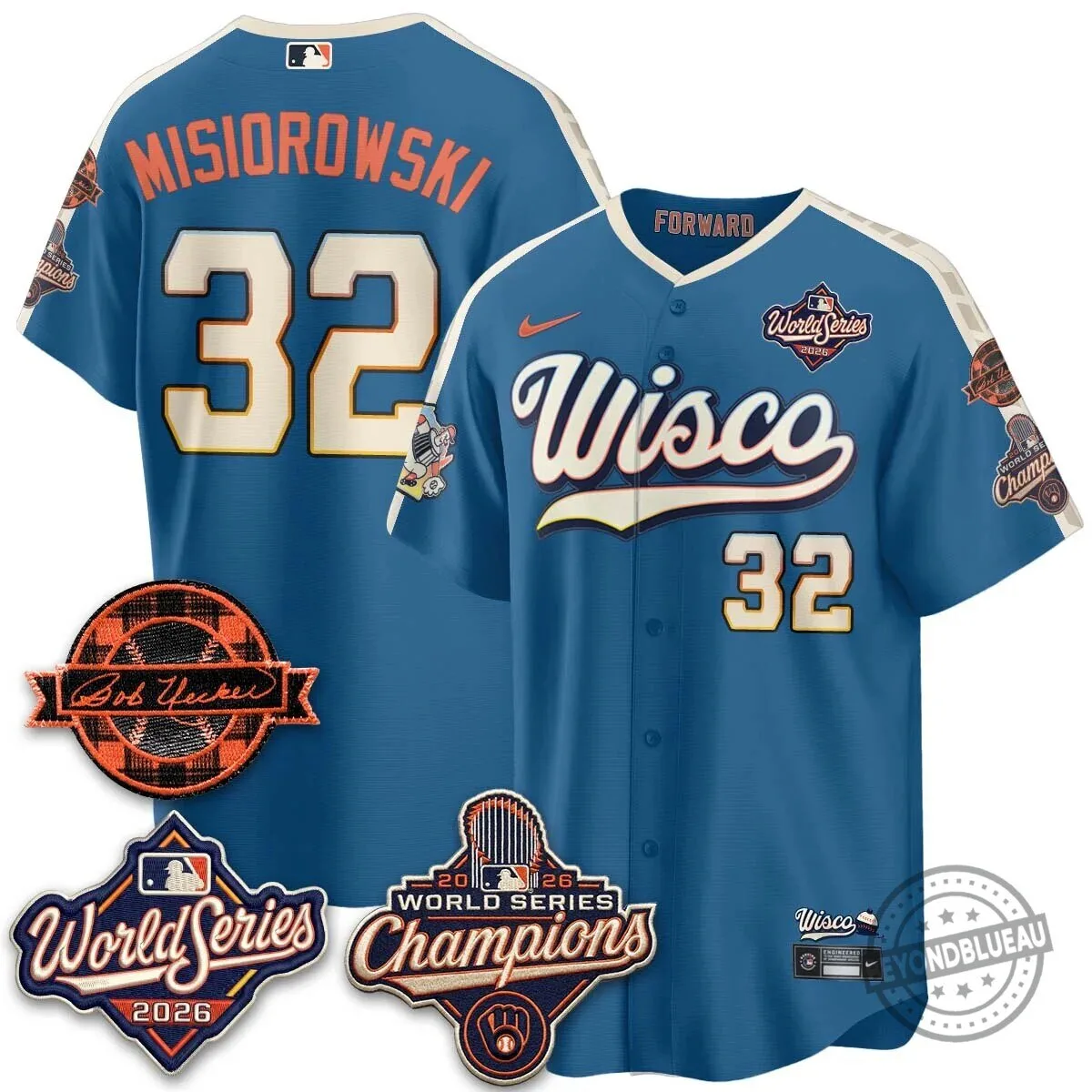 Milwaukee Brewers Bob Uecker 2026 World Series Champions Stitched Baseball Jersey 142 Milwaukee Brewers Bob Uecker 2026 World Series Champions Stitched Baseball Jersey