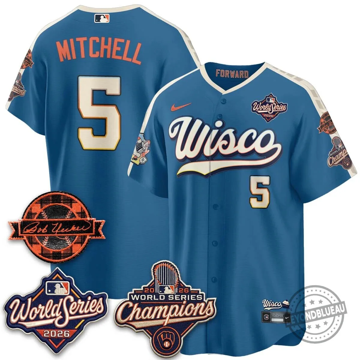 Milwaukee Brewers Bob Uecker 2026 World Series Champions Stitched Baseball Jersey 144 Milwaukee Brewers Bob Uecker 2026 World Series Champions Stitched Baseball Jersey