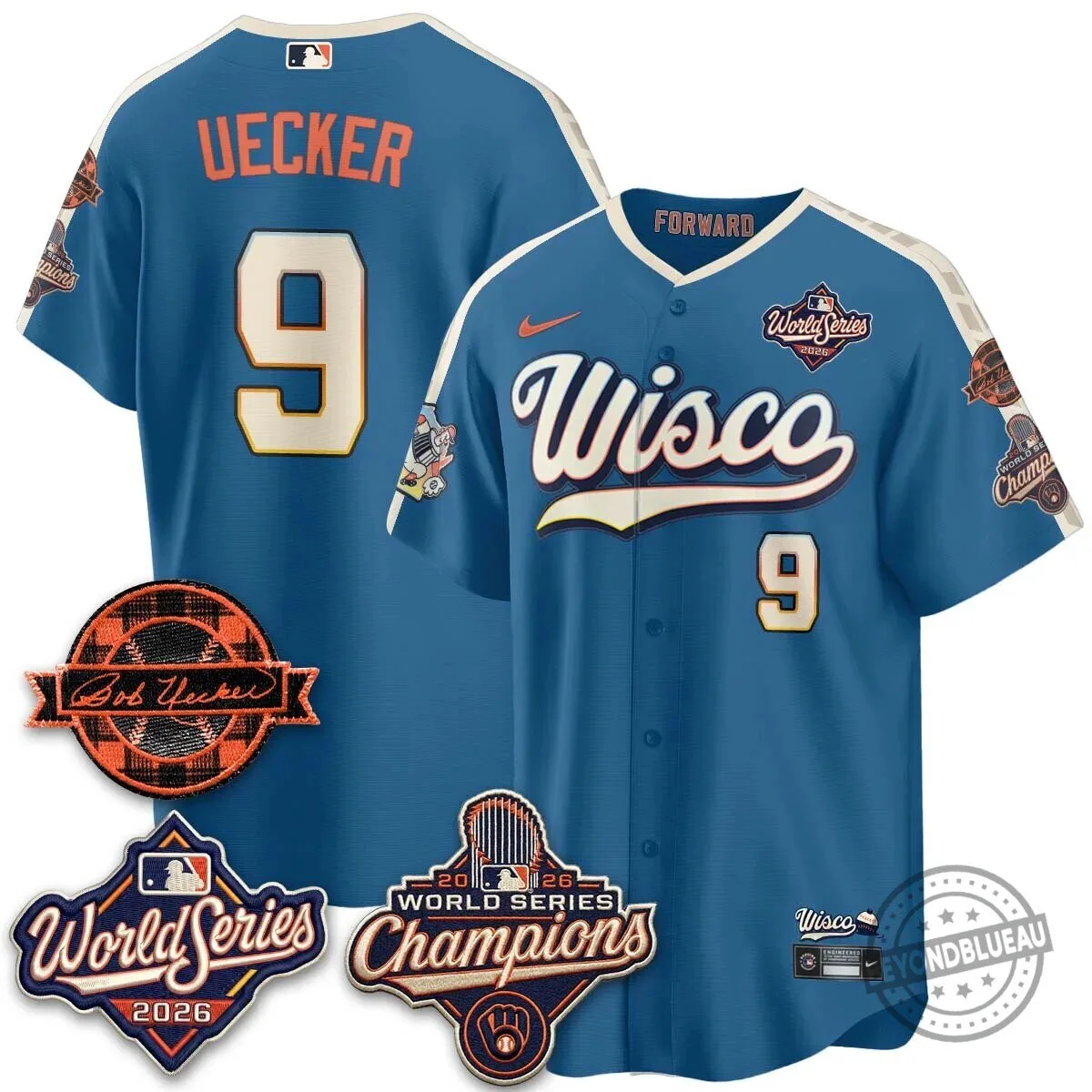 Milwaukee Brewers Bob Uecker 2026 World Series Champions Stitched Baseball Jersey 147 Milwaukee Brewers Bob Uecker 2026 World Series Champions Stitched Baseball Jersey