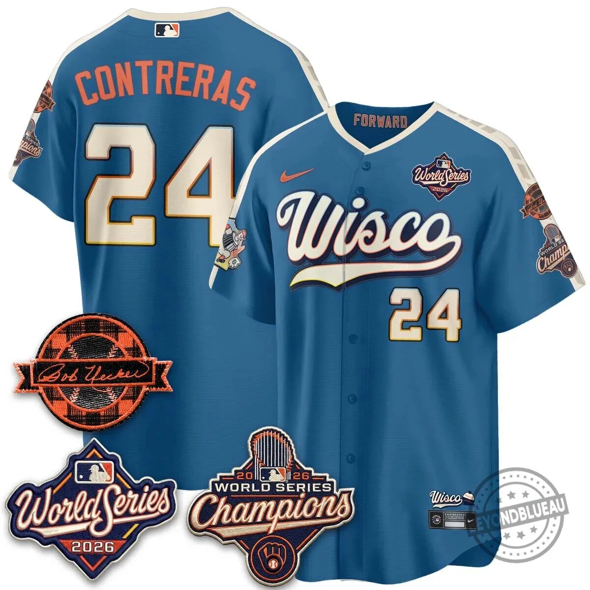 Milwaukee Brewers Bob Uecker 2026 World Series Champions Stitched Baseball Jersey 148 Milwaukee Brewers Bob Uecker 2026 World Series Champions Stitched Baseball Jersey